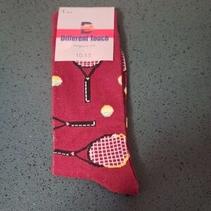 Tennis Pattern Socks - Red